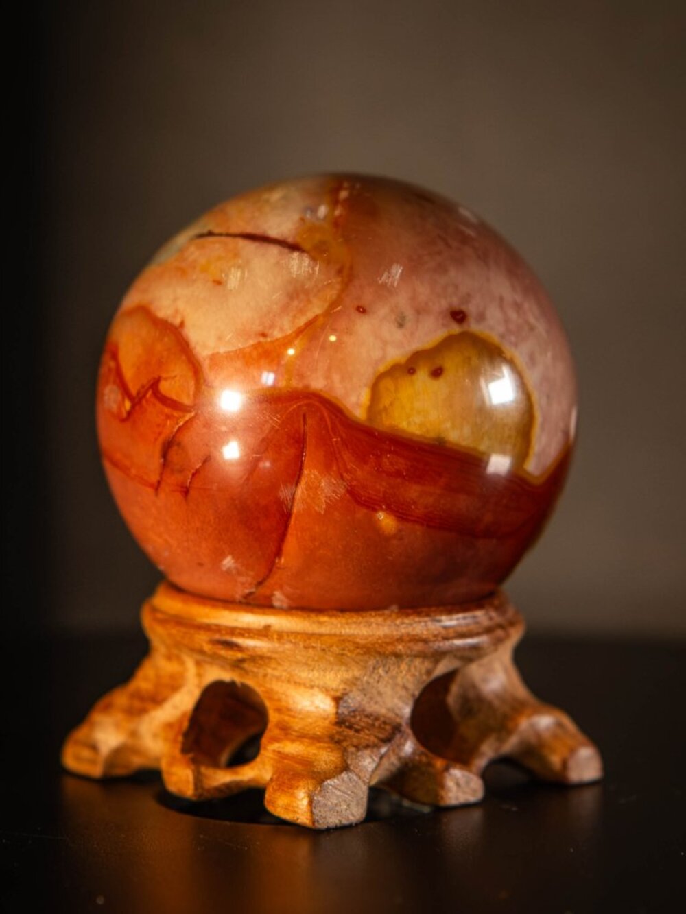 Large Polychrome Jasper Sphere 2.25" | Natural Desert Jasper Crystal with Stand